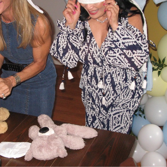 Navy Tory Burch Wrap Dress. Worn once - Picture 2 of 8